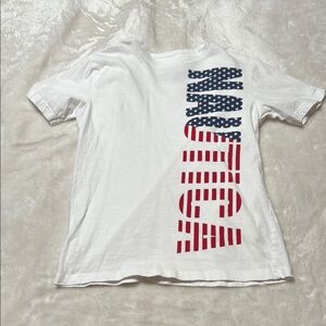 Nautica White and Red Short Sleeve Tee with Patriotic Design